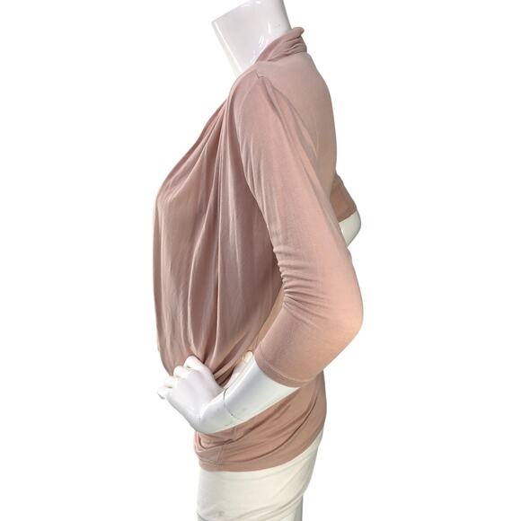 Red Saks Fifth Avenue Womens Size XS Top Cowl Drape Front Jersey Stretch - Picture 5 of 15